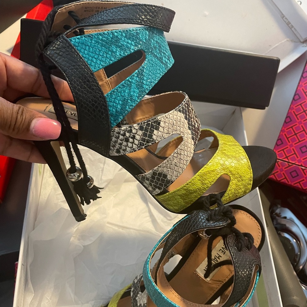 Shoes by Steve Madden….worn a few times…wear at the bottom of the shoes